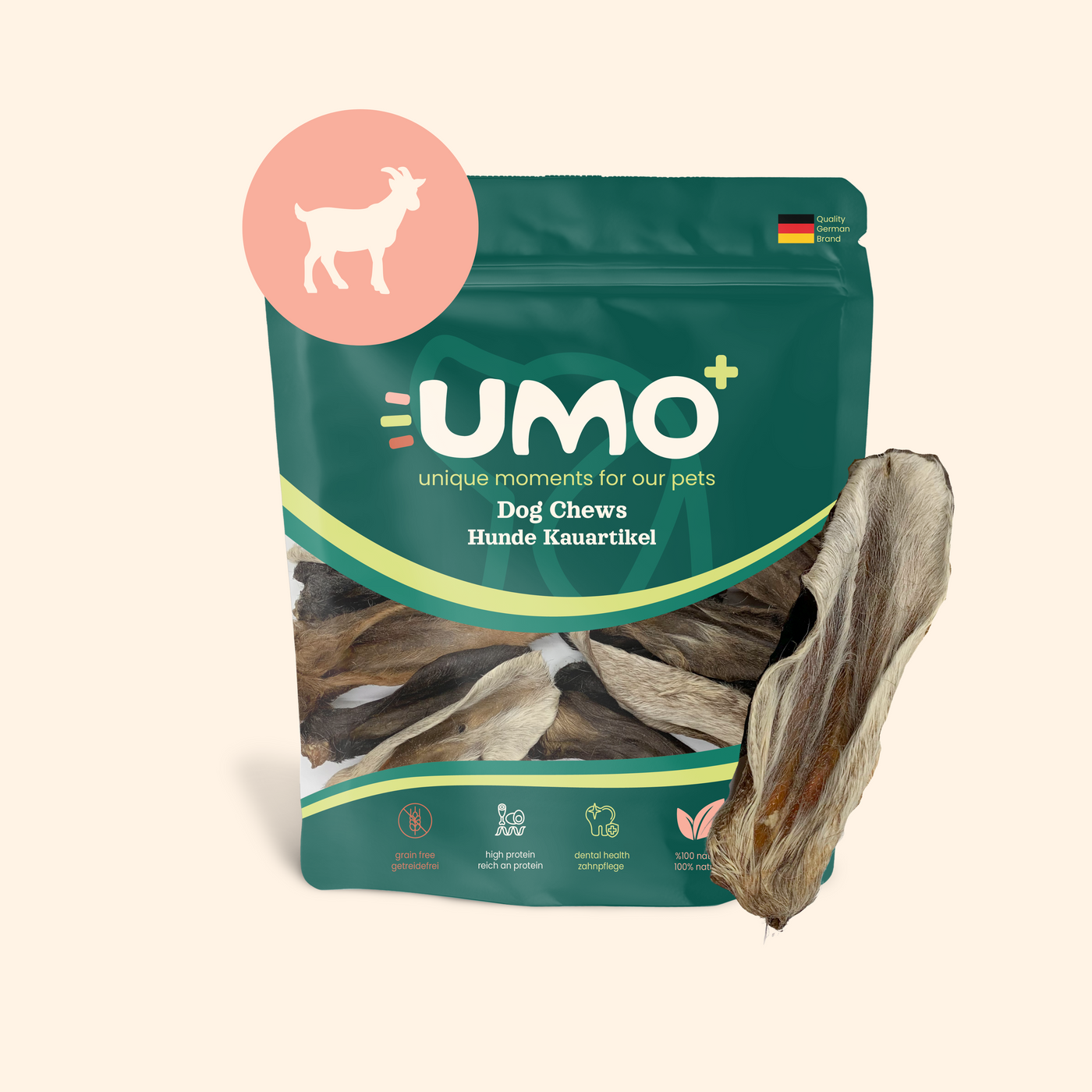 Goat Ears with Hair Chews
